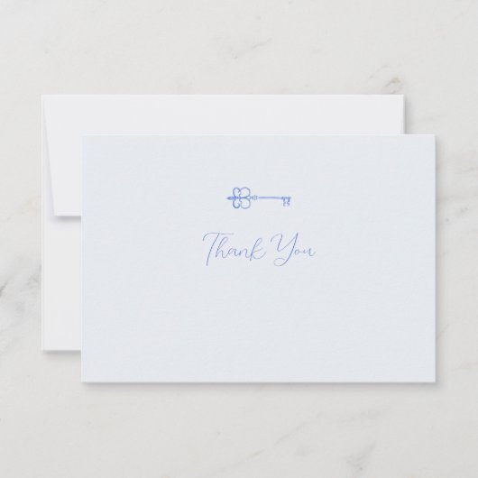 水彩鍵ソロリティのノートカード サンキューカード (正面)