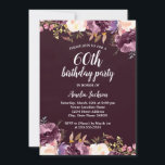 水彩開花パープルフローラ60th誕生日パーティー 招待状<br><div class="desc">リトルかわいらしベイリー店でフローラ誕生日招待状をもっと！</div>