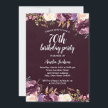 水彩開花パープルフローラ70th誕生日パーティー 招待状<br><div class="desc">リトルかわいらしベイリー店でフローラ誕生日招待状をもっと！</div>