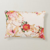 水彩開花フローラブッテフライ赤面グリッター アクセントクッション (裏面)