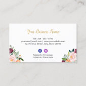 水彩開花フローラモダン幾何学模様 名刺 (裏面)