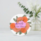 水彩開花ブーケピンクはっきりしたブライダルシャワー 招待状 (スタンド正面)