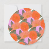 水彩開花ブーケピンクはっきりしたブライダルシャワー 招待状 (裏面)