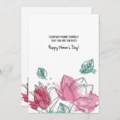 水彩開花招待状 招待状 (正面/裏面)