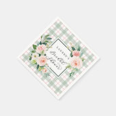 水彩開花 |パステルプレイドブライダルシャワー スタンダードカクテルナプキン (角)