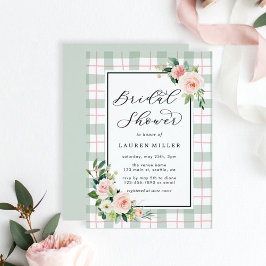 水彩開花 |パステルプレイドブライダルシャワー 招待状