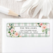 水彩開花 |パステルプレイド差出人住所 ラベル (インサイチュ)