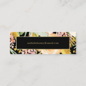 水彩開花|金ゴールドと桃のフローラが黒 スキニー名刺 (裏面)