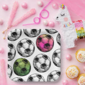 水彩関節サッカーパーティープレート ペーパープレート (パーティー)