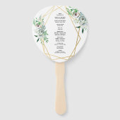 水彩防保フローラ幾何結婚式の儀式 ハンドファン (裏面)