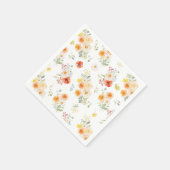 水彩陽花の花柄パターン スタンダードカクテルナプキン (角)