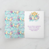 水彩雛と花のハッピーイースター カード (内部)