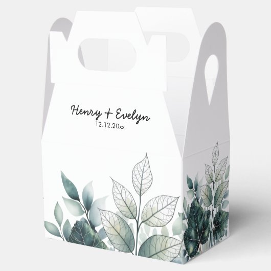 水彩離れデザイン結婚式の引き出物ボックス フェイバーボックス (オープン)