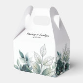 水彩離れデザイン結婚式の引き出物ボックス フェイバーボックス (正面サイド)