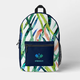 水彩離れモダンモノグラム プリントバックパック