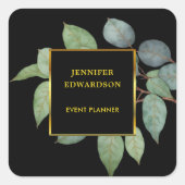 水彩離れ植物プロフェッショナルラベル スクエアシール (正面)