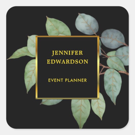 水彩離れ植物プロフェッショナルラベル スクエアシール (正面)