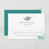 水彩離れ植物結婚RSVPカード ノートカード (正面/裏面)