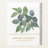 水彩離れ白エレガント金ゴールドプロフェッショナル プランナー手帳 (裏面)