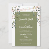 水彩離れ緑結婚園 招待状 (正面)