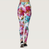 水彩離れ花数々の色のパステル レギンス (裏面)