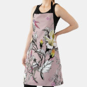 水彩離れ花桃色 エプロン (インサイチュ)