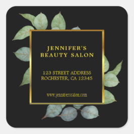 水彩離れ金ゴールド黒プロフェッショナル スクエアシール