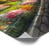 水彩雨公園シーン ポスター (角)