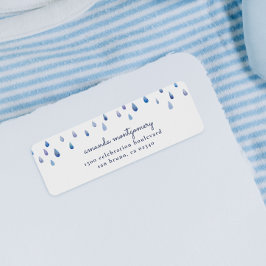 水彩雨滴スクリプト名と差出人住所 ラベル