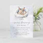 水彩雪うさぎベイビーシャワー 招待状 (スタンド正面)