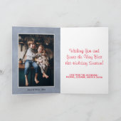 水彩雪だるまかわいいハッピーホリデーズフォト シーズンカード (内部)