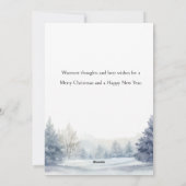 水彩雪だるまとメリークリスマスグリーティング シーズンカード (裏面)