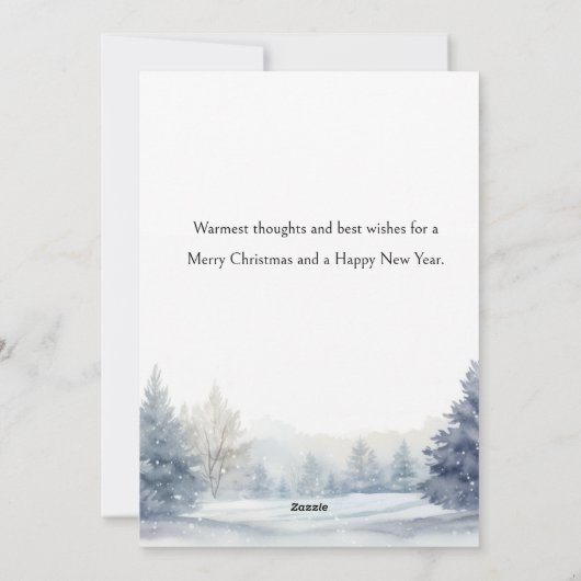 水彩雪だるまとメリークリスマスグリーティング シーズンカード (裏面)