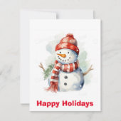 水彩雪だるまのクリスマスクリップアート , クリスマス (正面)