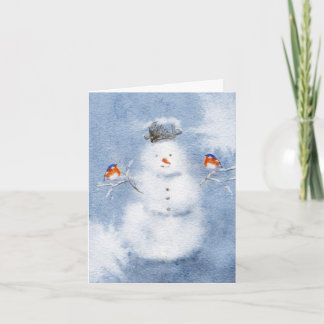 水彩雪だるまクリスマスカード | フェスティバル カード