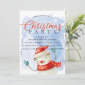 水彩雪だるまクリスマスパーティー 招待状 (スタンド正面)