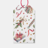 水彩雪だるまハッピーホリデーズクリスマス ギフトタグ (裏面)