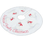 水彩雪だるまフェスティバル&おもしろいクリスマス ブラッシュドポリエステルツリースカート (アングル)