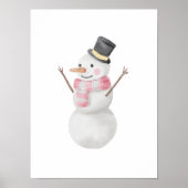 水彩雪だるまポスター ポスター (正面)