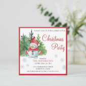 水彩雪だるまメリー松の招待 招待状 (スタンド正面)