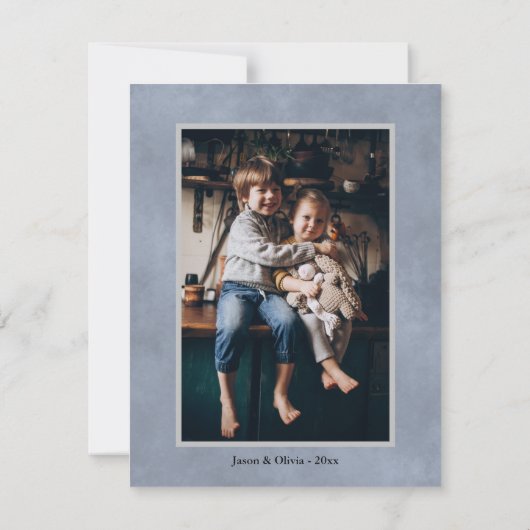 水彩雪だるま季節の挨拶（写真つき） シーズンカード (裏面)