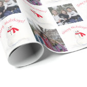 水彩雪だるま2フォトメリークリスマス ラッピングペーパー (ロールコーナー)