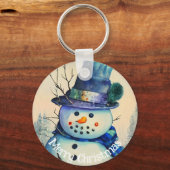 水彩雪だるま キーチェーン (正面)