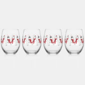 水彩雪だるま ステムなしワイングラス (裏面)