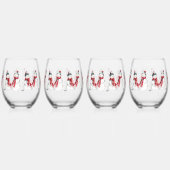 水彩雪だるま ステムなしワイングラス (左)