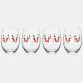 水彩雪だるま ステムなしワイングラス (右)