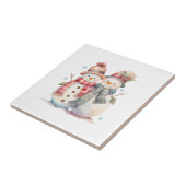 水彩雪だるま タイル (側面)