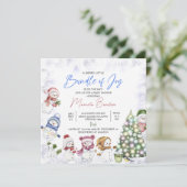 水彩雪だるま メリークリスマス ベイビー インビテーション (スタンド正面)