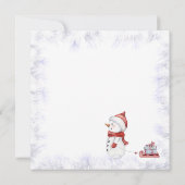 水彩雪だるま メリークリスマス ベビー招待状 招待状 (裏面)