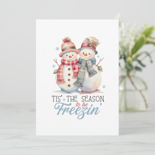 水彩雪だるま 招待状 (スタンド正面)